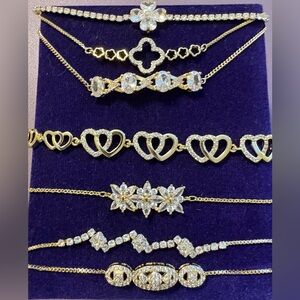 🆕 Gold & Crystal Adjustable Bracelets (individual or bundle)